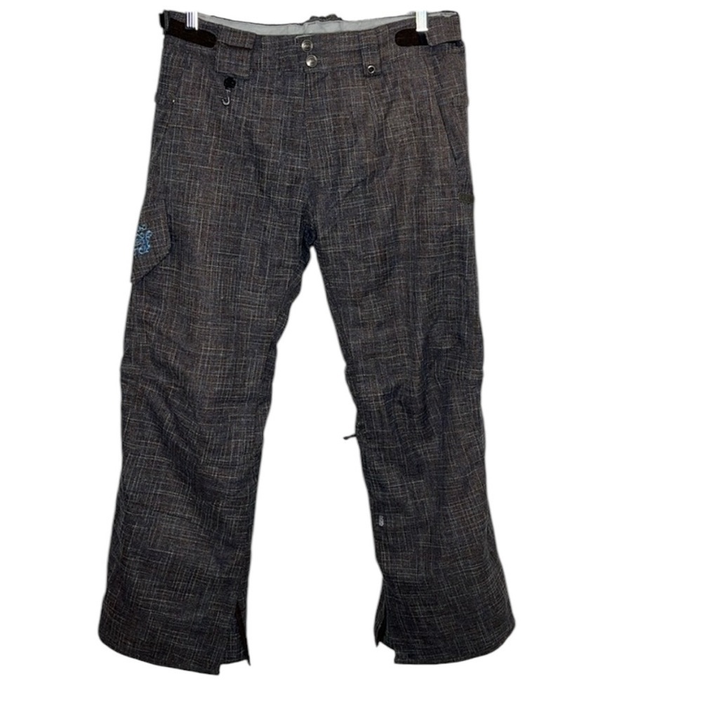 686 Smarty Brown Blue Tweed Snow Board Ski Pants Women Size M BLEMISH